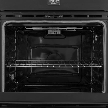 Forno Vomero 30-Inch Double Wall Oven, Black, 10 cu.ft Total Capacity, 7100W Convection, Mechanical Controls, Manuel Steam Clean FORNO