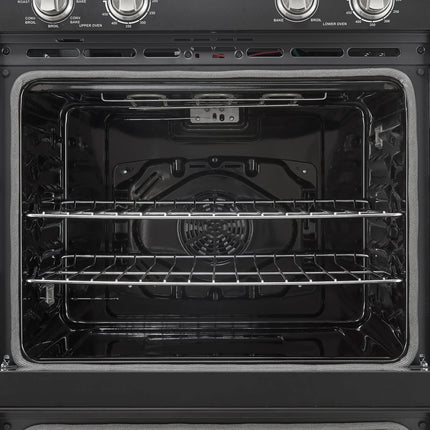 Forno Vomero 30-Inch Double Wall Oven, Black, 10 cu.ft Total Capacity, 7100W Convection, Mechanical Controls, Manuel Steam Clean FORNO