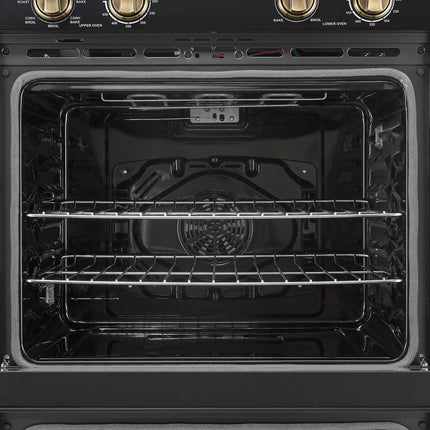 Forno Vomero 30-Inch Double Wall Oven, Black, 10 cu.ft Total Capacity, 7100W Convection, Mechanical Controls, Manuel Steam Clean FORNO