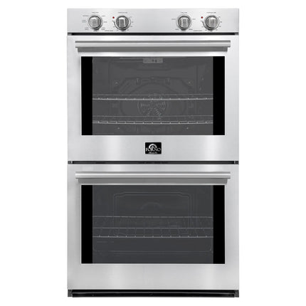 Forno Vomero 30-Inch Double Wall Oven, Stainless Steel, 10 cu.ft Total Capacity, 7100W Convection, Mechanical Controls, Self-Cleaning Function FORNO