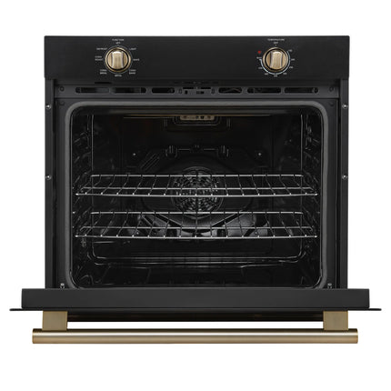 Forno Vomero 30-Inch Wall Oven, Black, 5 cu.ft Capacity, 3550 Watts Convection, Mechanical Controls, Manuel Steam Clean FORNO