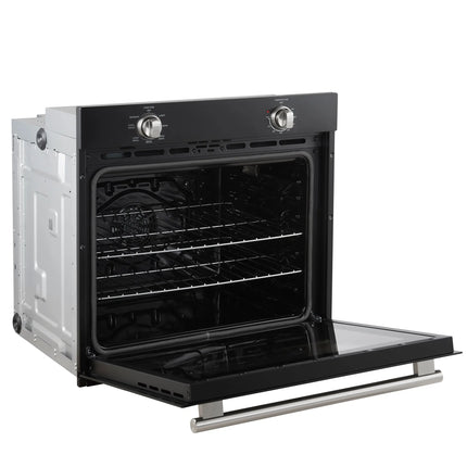 Forno Vomero 30-Inch Wall Oven, Black, 5 cu.ft Capacity, 3550 Watts Convection, Mechanical Controls, Manuel Steam Clean FORNO