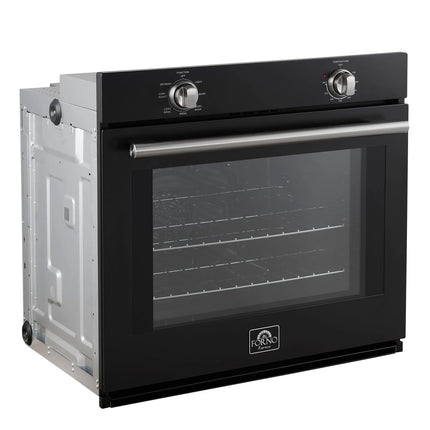 Forno Vomero 30-Inch Wall Oven, Black, 5 cu.ft Capacity, 3550 Watts Convection, Mechanical Controls, Manuel Steam Clean FORNO