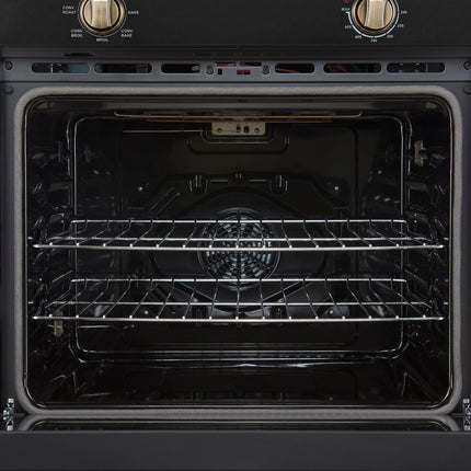 Forno Vomero 30-Inch Wall Oven, Black, 5 cu.ft Capacity, 3550 Watts Convection, Mechanical Controls, Manuel Steam Clean FORNO