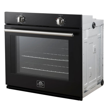 Forno Vomero 30-Inch Wall Oven, Black, 5 cu.ft Capacity, 3550 Watts Convection, Mechanical Controls, Manuel Steam Clean FORNO