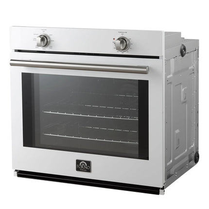 Forno Vomero 30-Inch Wall Oven, White, 5 cu.ft Capacity, 3550 Watts Convection, Mechanical Controls, Manuel Steam Clean FORNO