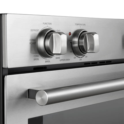 Forno Vomero 30-Inch Double Wall Oven, Stainless Steel, 10 cu.ft Total Capacity, 7100W Convection, Mechanical Controls, Self-Cleaning Function FORNO