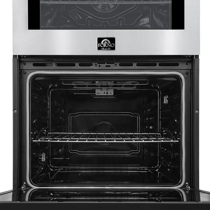 Forno Vomero 30-Inch Double Wall Oven, Stainless Steel, 10 cu.ft Total Capacity, 7100W Convection, Mechanical Controls, Self-Cleaning Function FORNO
