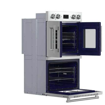 Forno Gallico 30-Inch Electric French Door Double Oven, Stainless Steel, Convection Cooking, Touch Control Panel, Self-Cleaning Function FORNO