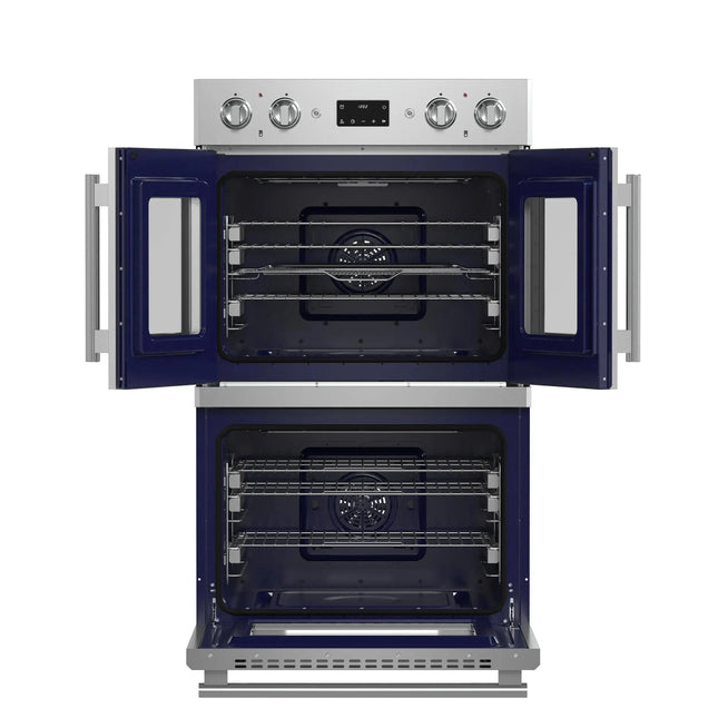 Forno Gallico 30-Inch Electric French Door Double Oven, Stainless Steel, Convection Cooking, Touch Control Panel, Self-Cleaning Function FORNO