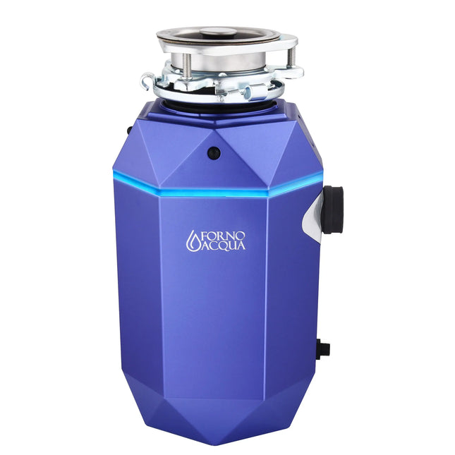 FORNO ACQUA BrightDIAMOND Amethyst 3/4HP Super Quiet Garbage Disposal Corded with Motion Sensor Cabinet Light & Pre-Wired Air Switch FORNO ACQUA