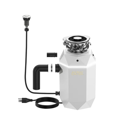 FORNO ACQUA BrightDIAMOND Moonstone 1HP Super Quiet Garbage Disposal Corded with Motion Sensor Cabinet Light & Pre-Wired Air Switch FORNO ACQUA