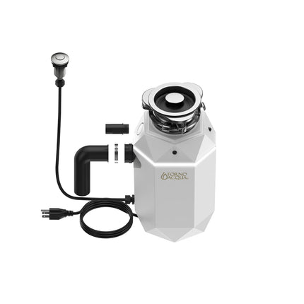 FORNO ACQUA BrightDIAMOND Moonstone 1HP Super Quiet Garbage Disposal Corded with Motion Sensor Cabinet Light & Pre-Wired Air Switch FORNO ACQUA