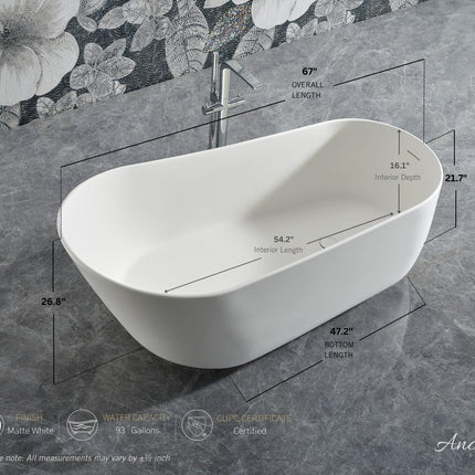 Whitmore Freestanding Solid Surface Bathtub Ancerre Designs