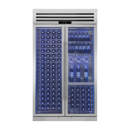 FORNO Abruzzo 48" Wine Cooler, Dual Zone, 30 cu.ft., 130 bottles, Display & Service Shelves, Stemware Racks, Rust resistant FORNO