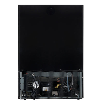 Forno Bacchino 24 Inch Wine Cooler, Black with Antique Brass Handles, with LED Lighting, Triple Glass Door, 51 Bottle Capacity, Built-In or Freestanding FORNO