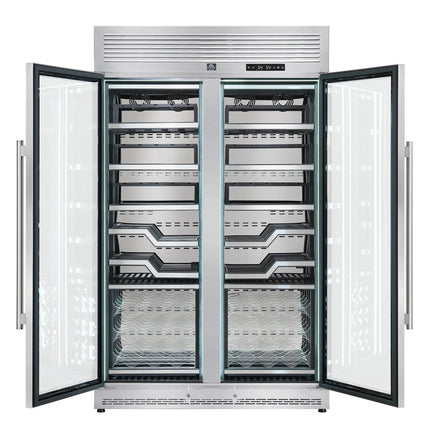 FORNO Abruzzo 48-Inch Dual Zone Wine Cellar, 102 Bottles, 24 cu. ft., Clear Acrylic Holders & Stainless Trim Shelves FORNO
