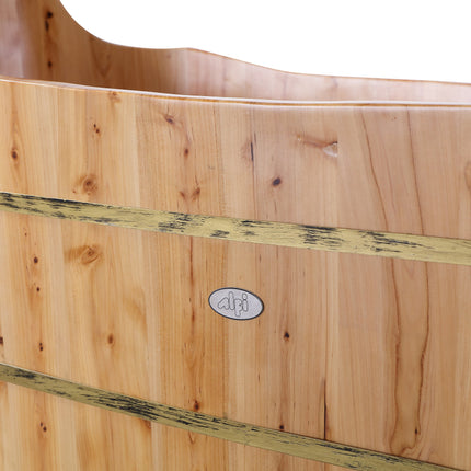 ALFI brand AB1103 59" Free Standing Cedar Wood Bathtub with Bench ALFI brand