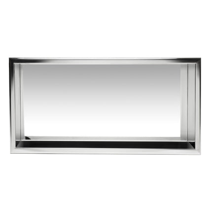 ALFI brand ABN2412-PSS 24 x 12 Polished Stainless Steel Horizontal Single Shelf Bath Shower Niche
