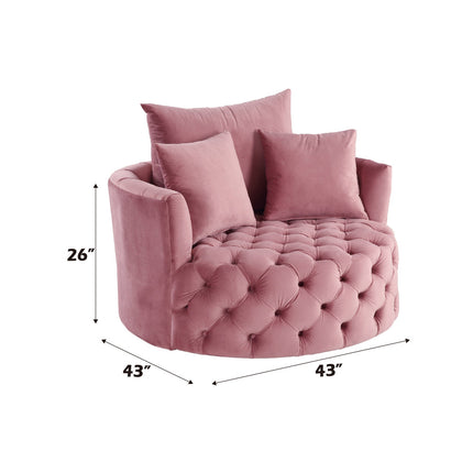 ACME AC00291 Zunyas Pink Accent Chair  7