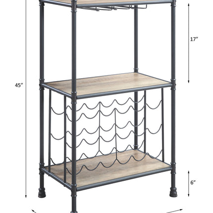 ACME AC00364 Brantley Floor Wine Bottle & Glass Rack  2