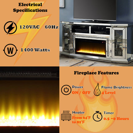 ACME AC00517 Noralie Fireplace with Firecore with Led  10