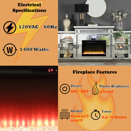 ACME AC00518 Noralie Fireplace with Firecore with Bluetooth  19