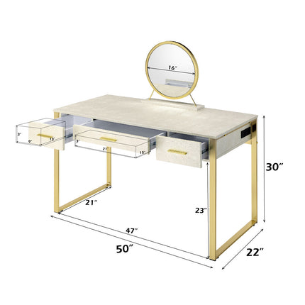 ACME AC00841 Myles Champagne Vanity Set  6