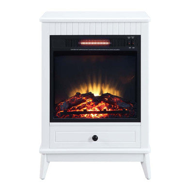 ACME AC00850 Hamish White Cabinet with Fireplace ACME Furniture