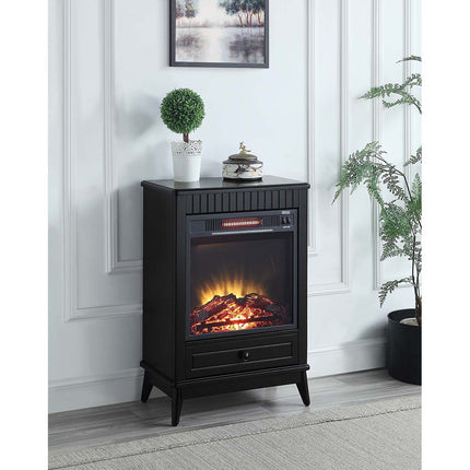 ACME AC00851 Hamish Black Cabinet with Fireplace  2