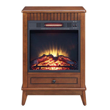 ACME AC00852 Hamish Walnut Cabinet with Fireplace ACME Furniture