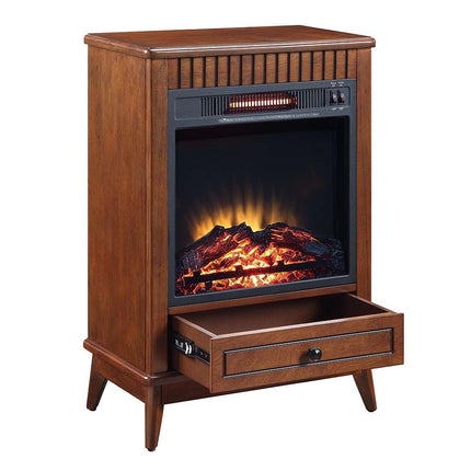 ACME AC00852 Hamish Walnut Cabinet with Fireplace  1