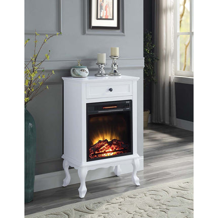 ACME AC00853 Eirene White Cabinet with Fireplace  2