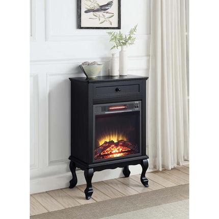 ACME AC00854 Eirene Black Cabinet with Fireplace  2
