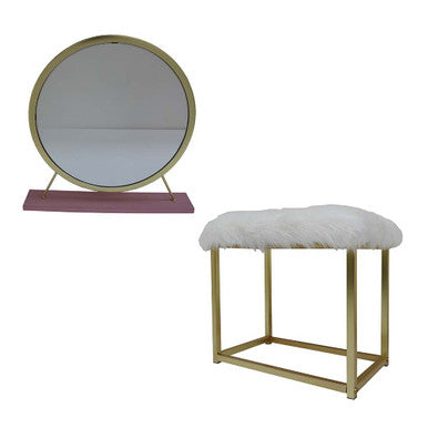 ACME AC00934 Adao Vanity Mirror and Stool ACME Furniture