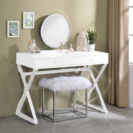 ACME AC00935 Adao Vanity Mirror and Stool  1