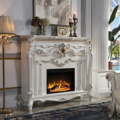 ACME AC01345 Picardy Antique Pearl Fireplace ACME Furniture