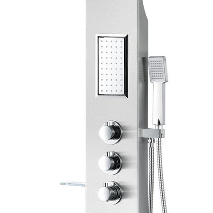 ANZZI Field 58 in. Full Body Shower Panel with Heavy Rain Shower and Spray Wand in Brushed Steel SP-AZ042 Anzzi