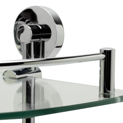 ALFI brand AB9548 Polished Chrome Corner Mounted Double Glass Shower Shelf ALFI brand