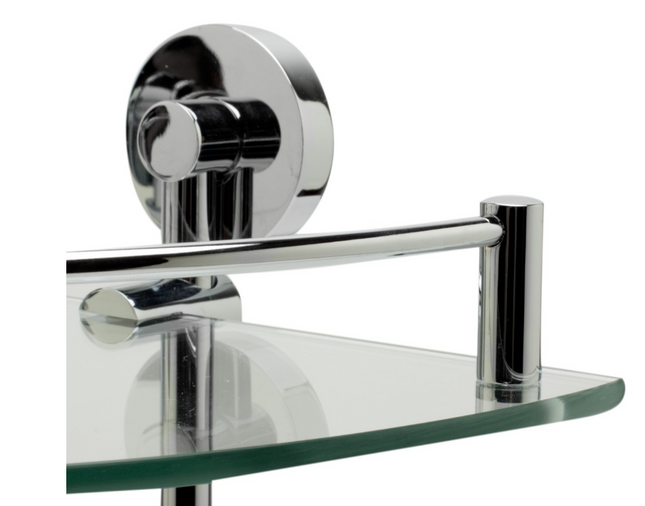 ALFI brand AB9548 Polished Chrome Corner Mounted Double Glass Shower Shelf ALFI brand