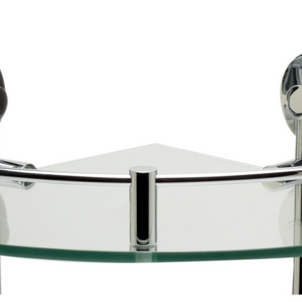 ALFI brand AB9548 Polished Chrome Corner Mounted Double Glass Shower Shelf ALFI brand