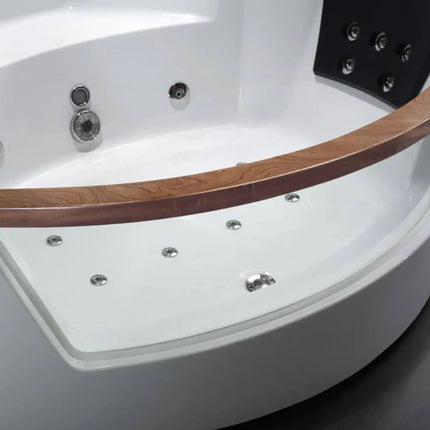 EAGO AM197ETL 5 ft Clear Rounded Corner Acrylic Whirlpool Bathtub for Two