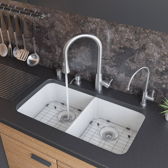 ALFI brand AB2034-BSS Solid Brushed Stainless Steel Pull Down Single Hole Kitchen Faucet Alfi Brand