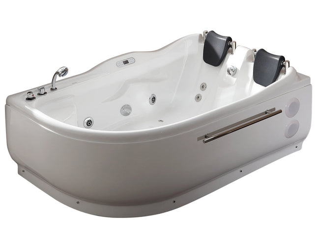 EAGO AM124ETL-L 6 ft Right Drain Corner Acrylic White Jetted Bathtub for Two EAGO