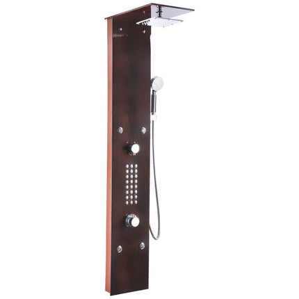 ANZZI Rite 60.75" 28-Jetted Full Body Shower Panel with Heavy Rain Shower And Spray Wand In Mahogany Style Deco-Glass - SP-AZ016 Anzzi
