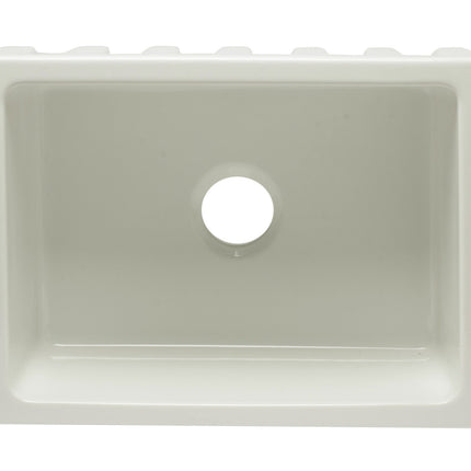 ALFI brand AB2418HS-B 24 inch Biscuit Reversible Smooth / Fluted Single Bowl Fireclay Farm Sink Alfi Brand