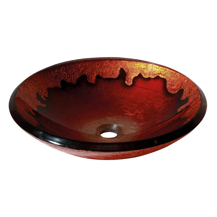 Avanity 18-inch Round Gold Lava Tempered Glass Vessel Sink - 18"W x 5"D Plaza Home Decor
