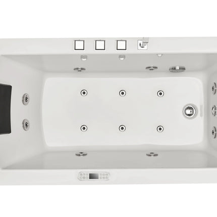 EAGO AM154ETL-R5 5 ft Acrylic White Rectangular Whirlpool Bathtub w Fixtures