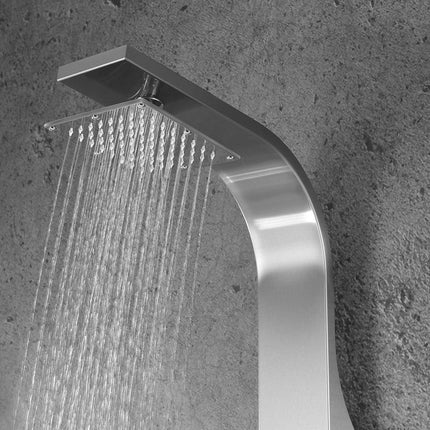 ANZZI Sans 40 in. Full Body Shower Panel with Heavy Rain Shower and Spray Wand in Brushed Steel SP-AZ077 Anzzi