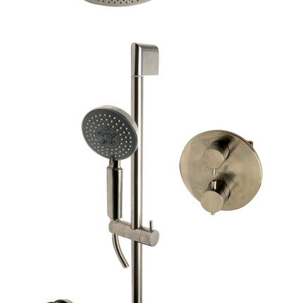 ALFI brand AB2545-BN Brushed Nickel Round Style 2 Way Thermostatic Shower Set Alfi Brand